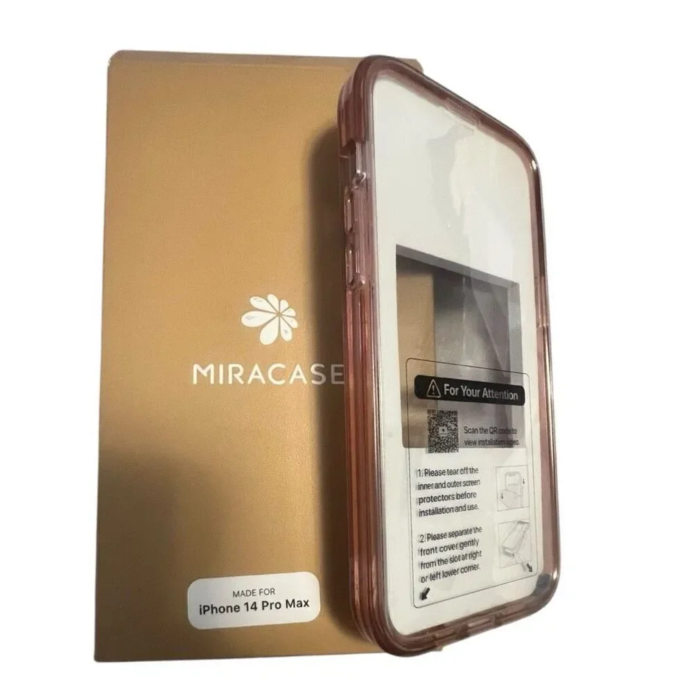 Miracase IPhone 14 Pro Max Clear Pinkish/Red